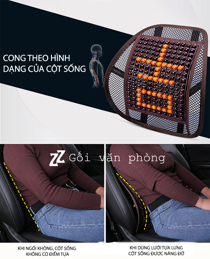 Tựa lưng hạt gỗ