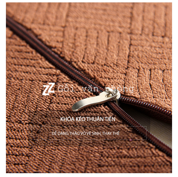 khóa kéo vỏ gối