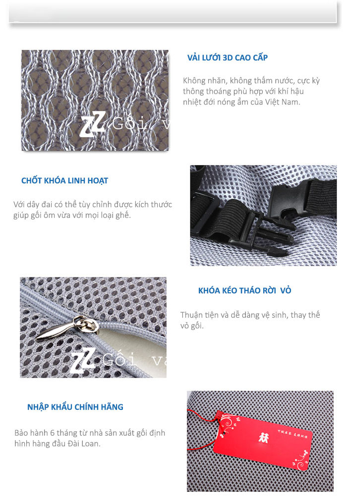 chi tiết gối tựa lưng