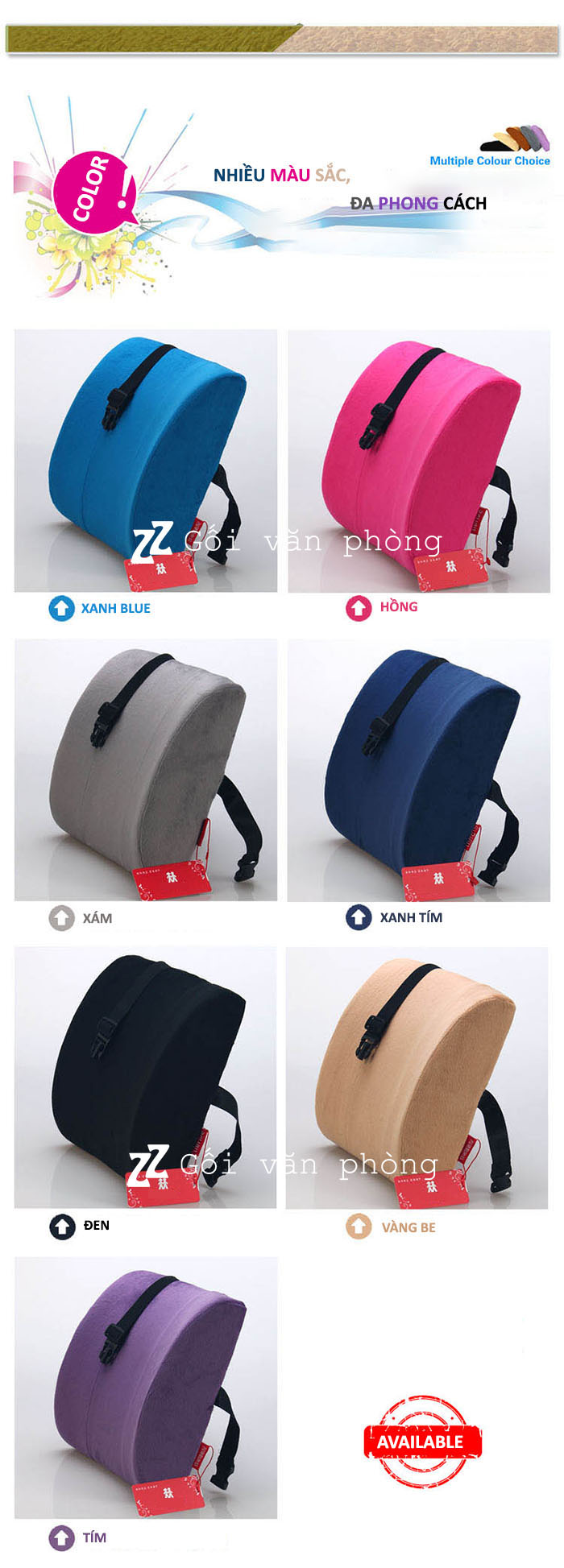 màu gối vỏ nhung